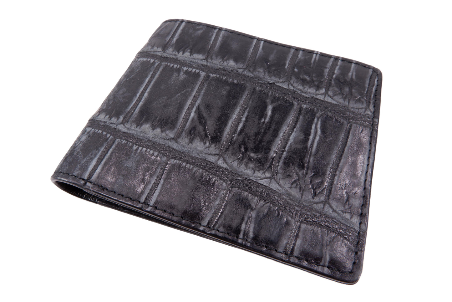 Genuine Crocodile Belly Skin Leather Luxury Bifold Wallet