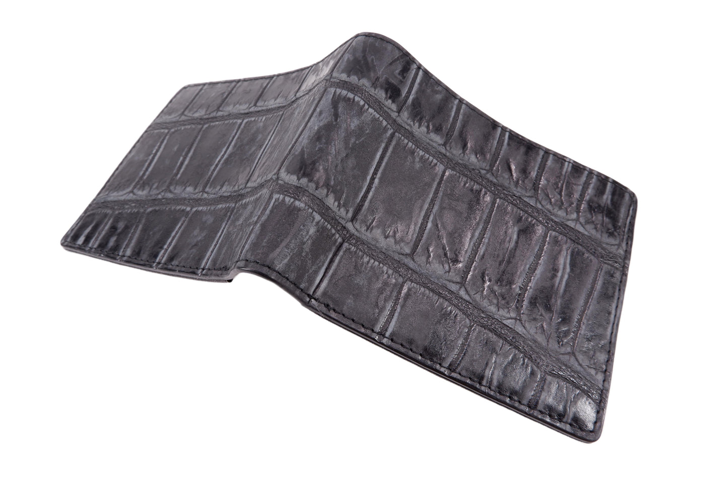 Genuine Crocodile Belly Skin Leather Luxury Bifold Wallet