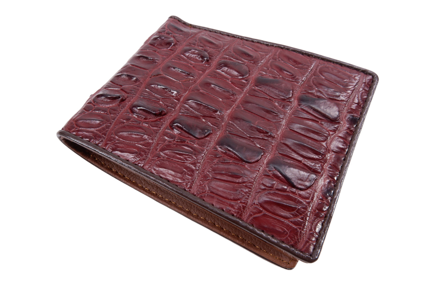 Genuine Crocodile Tail Skin Leather Bifold Wallet