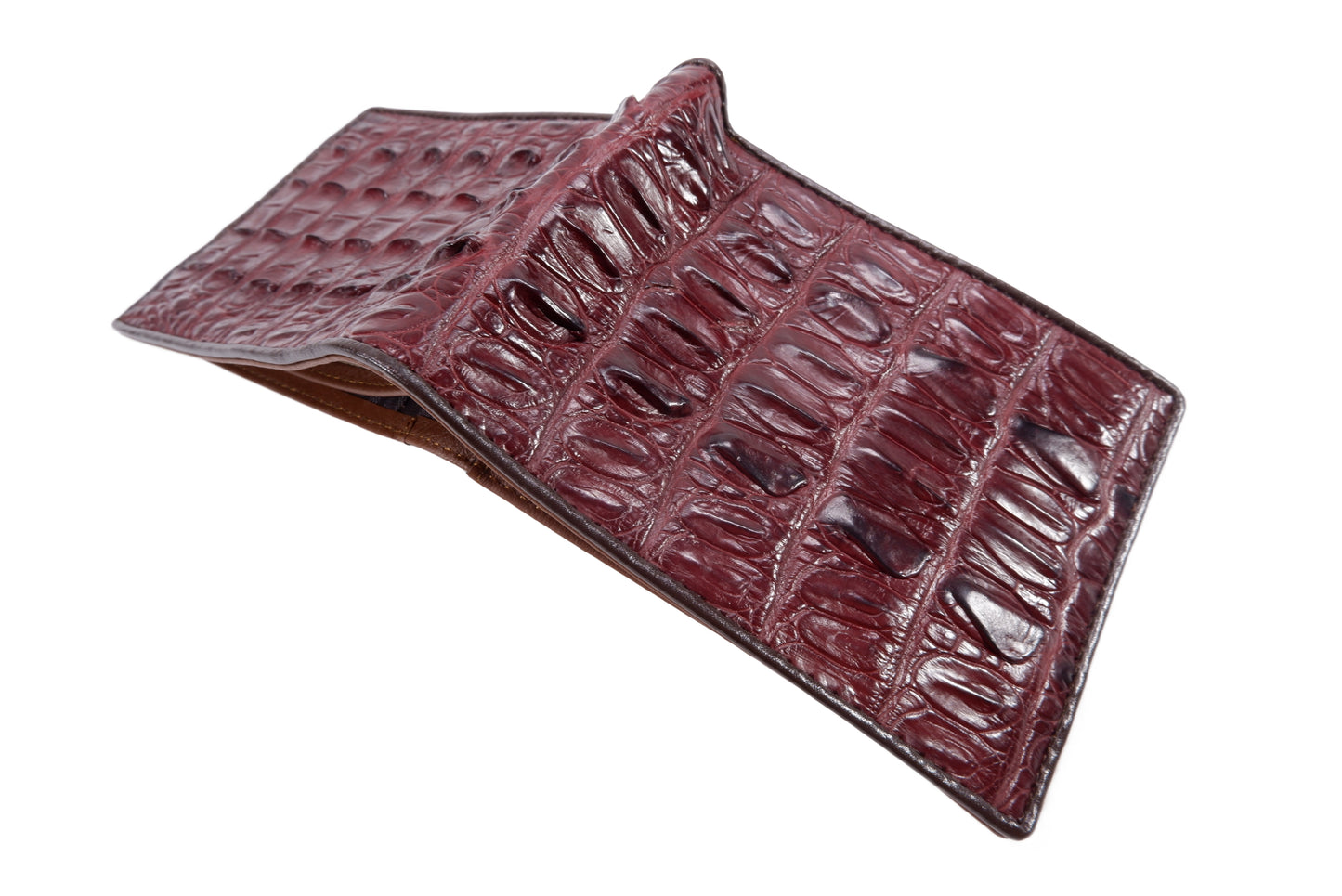 Genuine Crocodile Tail Skin Leather Bifold Wallet