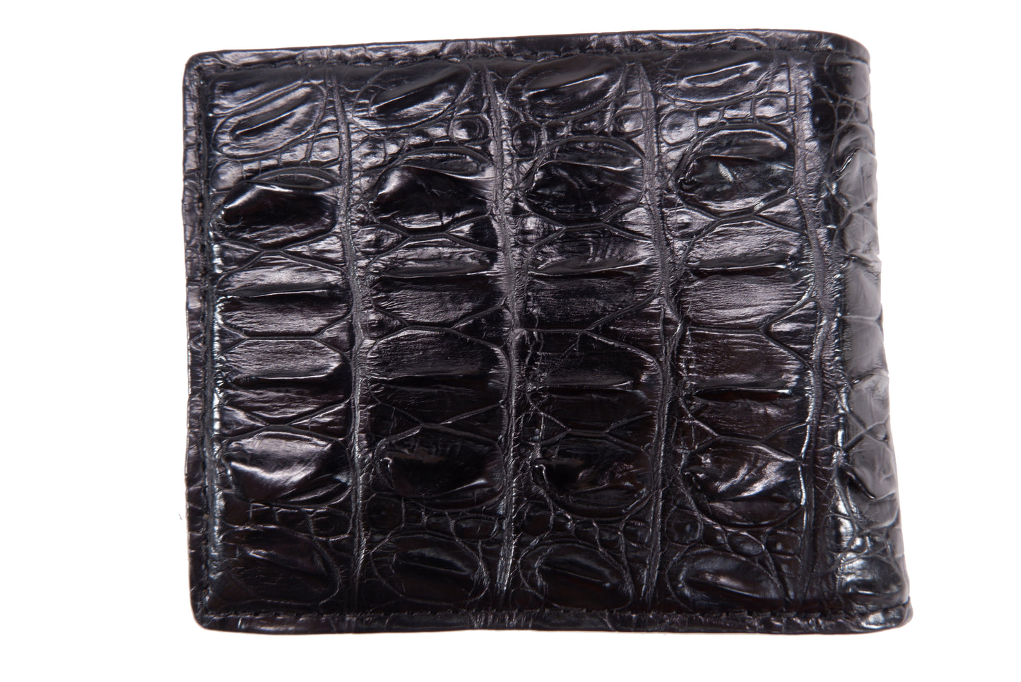 Genuine Crocodile Tail Skin Leather Bifold Wallet with Crocodile Skin Interior