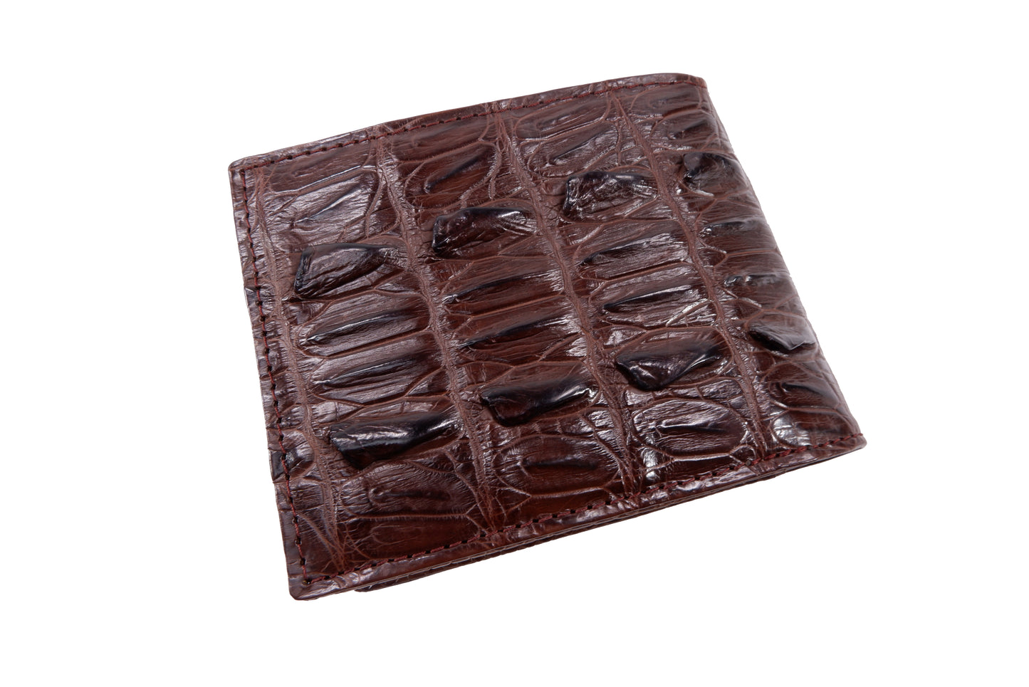 Genuine Crocodile Tail Skin Leather Bifold Wallet with Crocodile Skin Interior