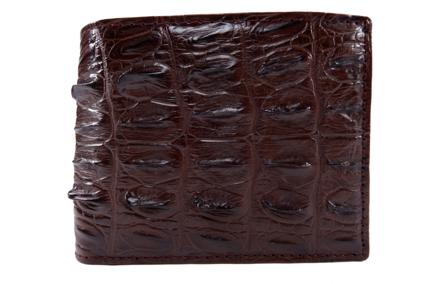 Genuine Crocodile Tail Skin Leather Bifold Wallet with Crocodile Skin Interior