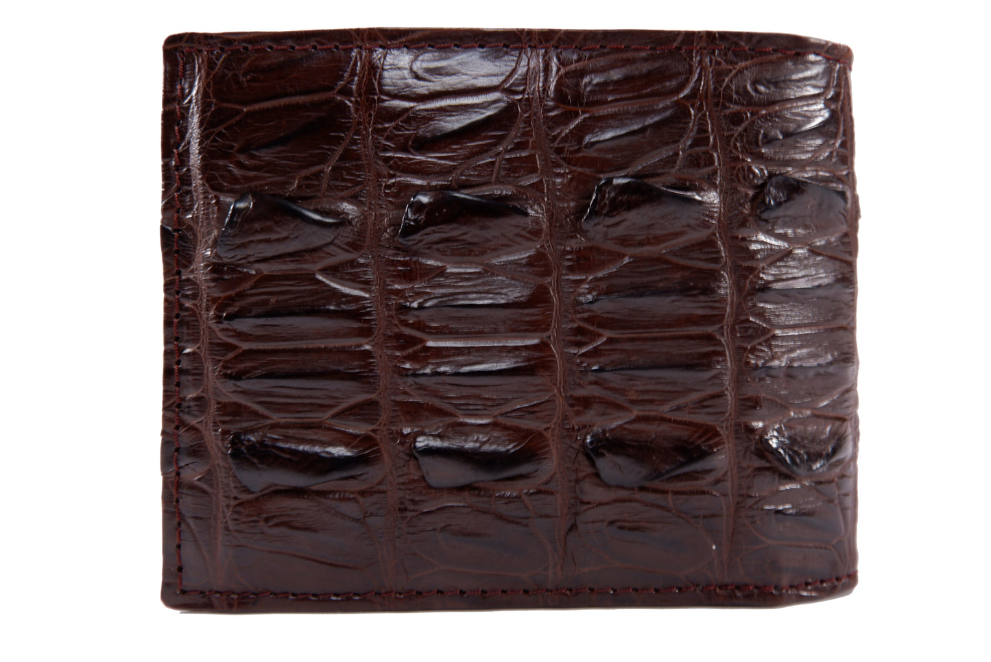 Genuine Crocodile Tail Skin Leather Bifold Wallet with Crocodile Skin Interior