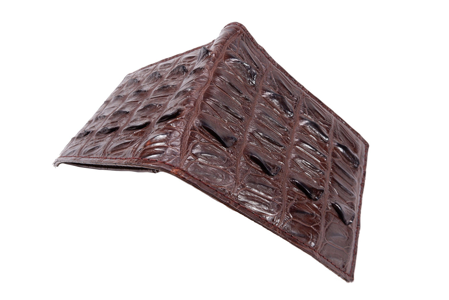 Genuine Crocodile Tail Skin Leather Bifold Wallet with Crocodile Skin Interior