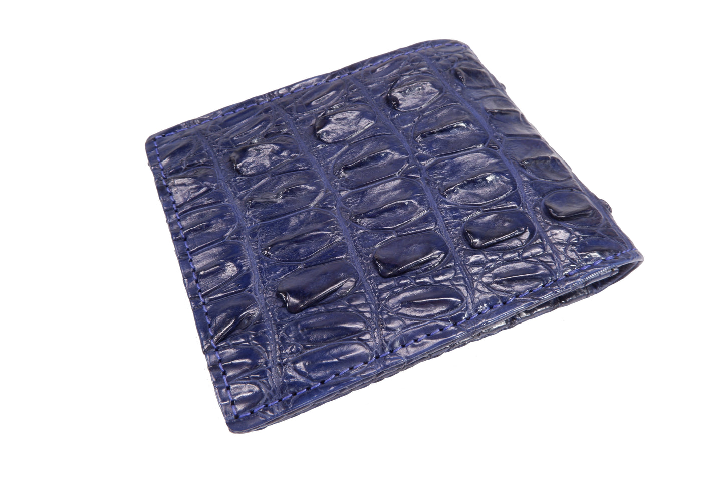 Genuine Crocodile Tail Skin Leather Bifold Wallet with Crocodile Skin Interior