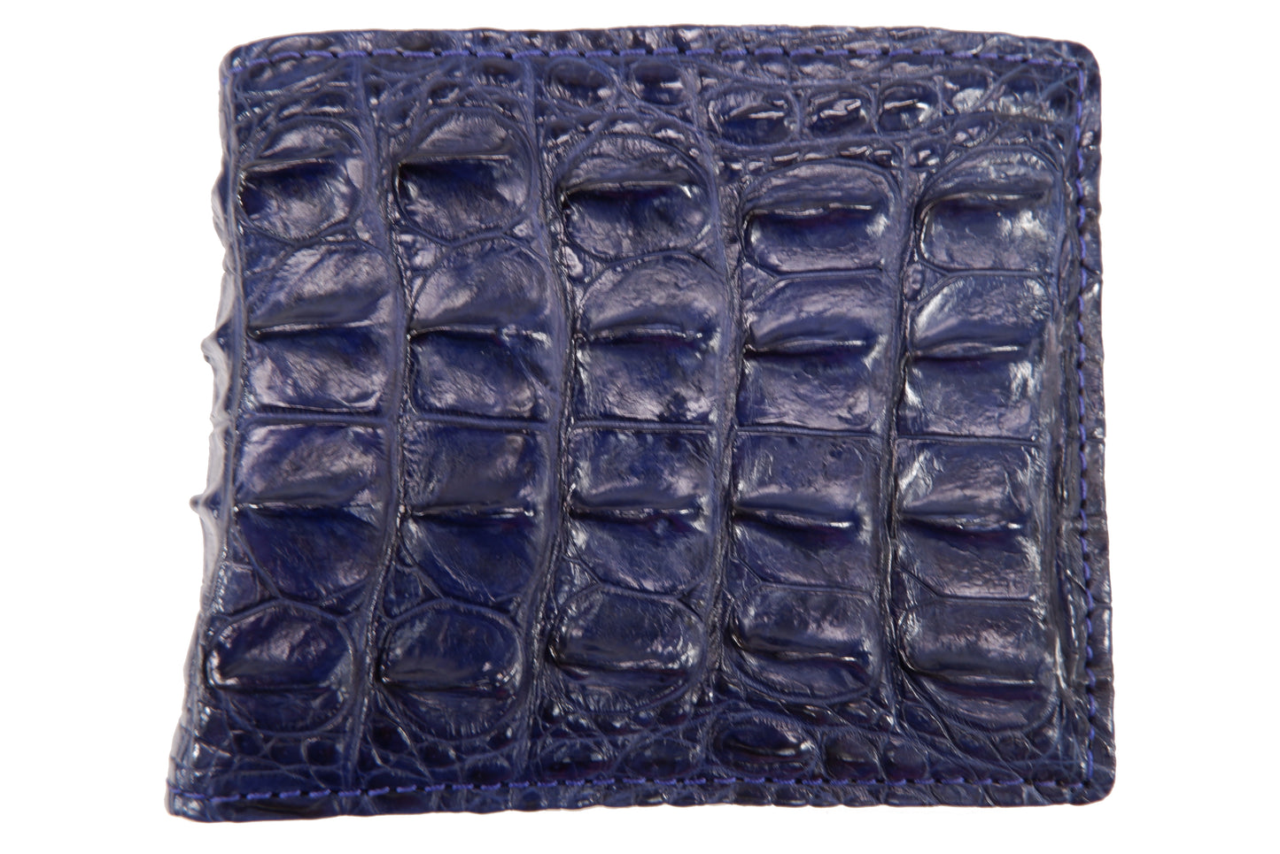 Genuine Crocodile Tail Skin Leather Bifold Wallet with Crocodile Skin Interior