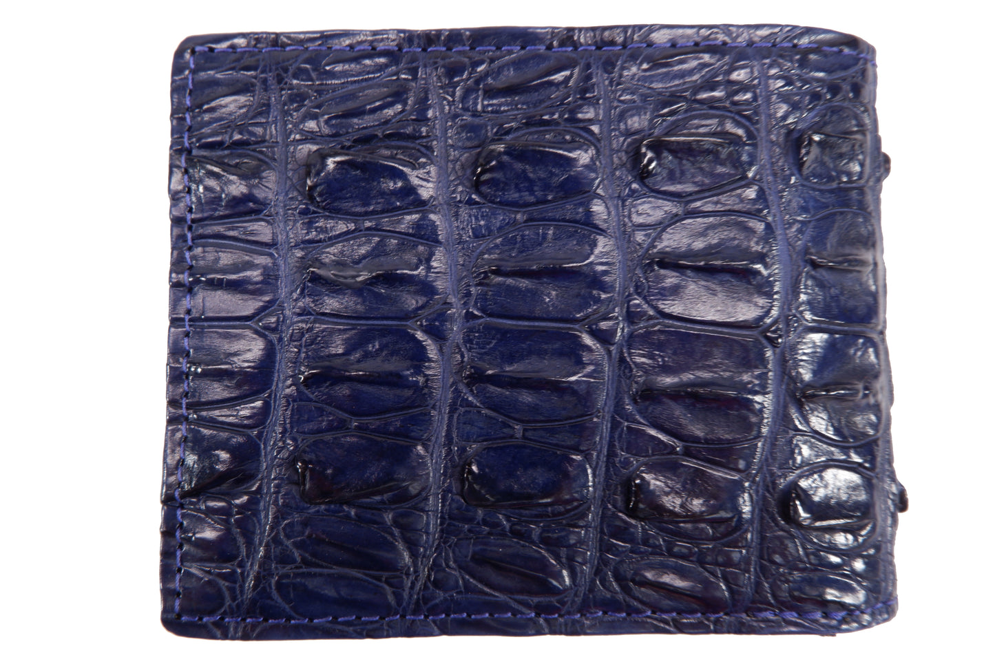 Genuine Crocodile Tail Skin Leather Bifold Wallet with Crocodile Skin Interior