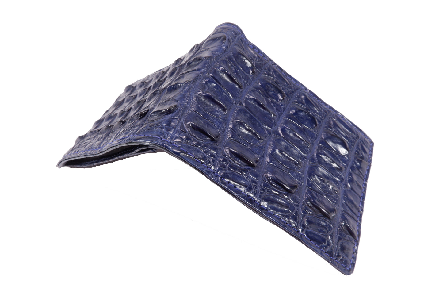 Genuine Crocodile Tail Skin Leather Bifold Wallet with Crocodile Skin Interior