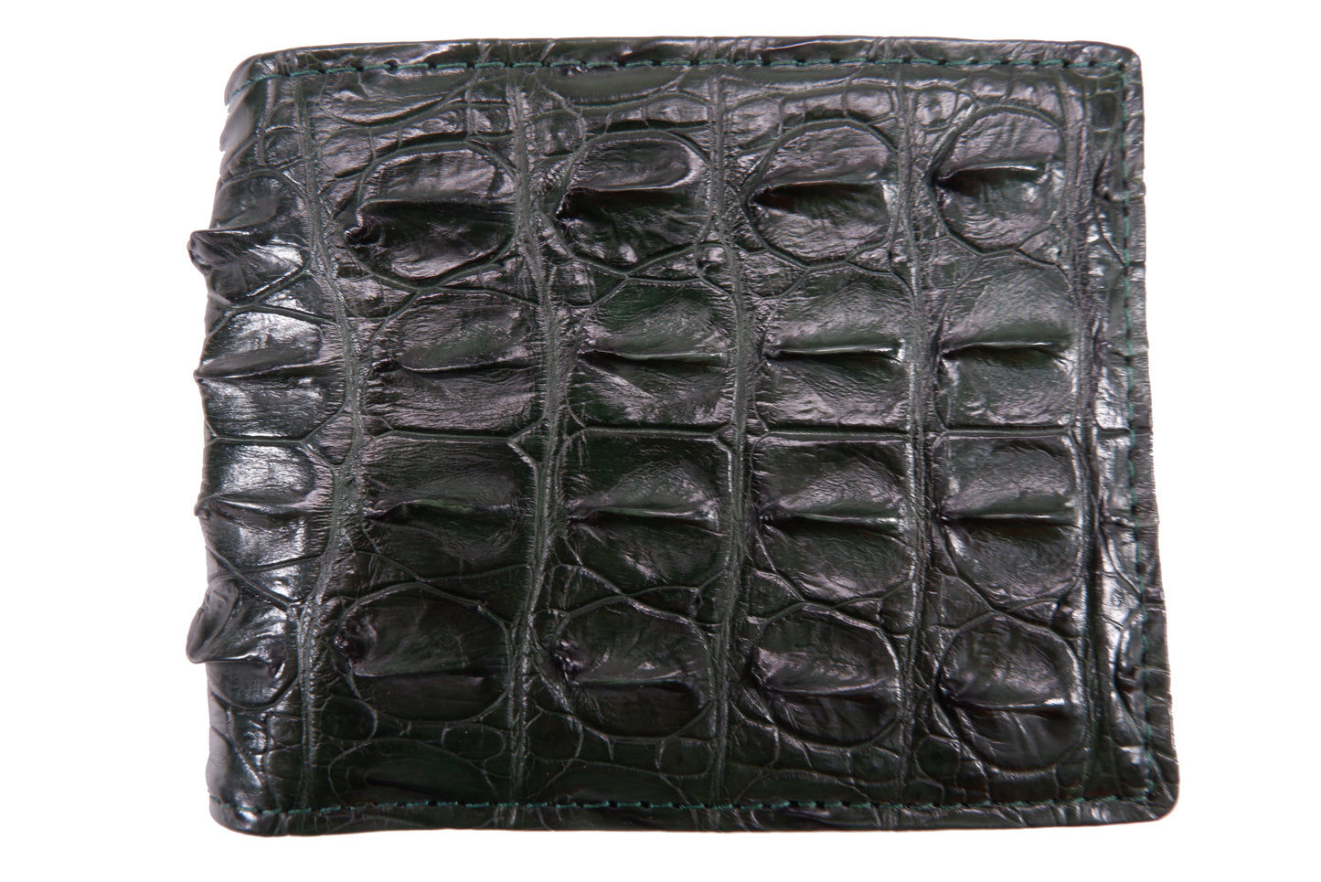 Genuine Crocodile Tail Skin Leather Bifold Wallet with Crocodile Skin Interior