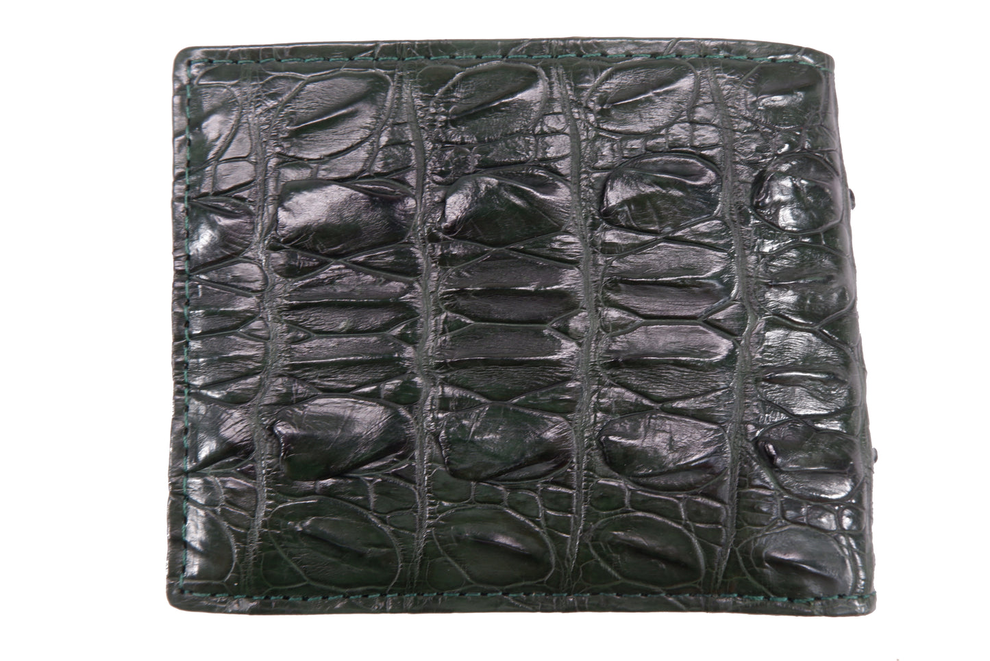 Genuine Crocodile Tail Skin Leather Bifold Wallet with Crocodile Skin Interior