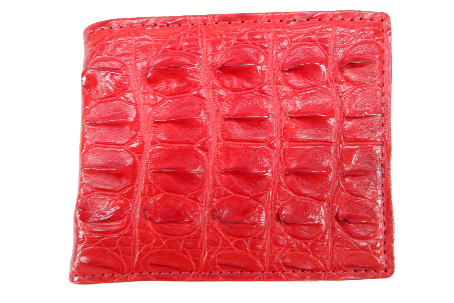 Genuine Crocodile Tail Skin Leather Bifold Wallet with Crocodile Skin Interior