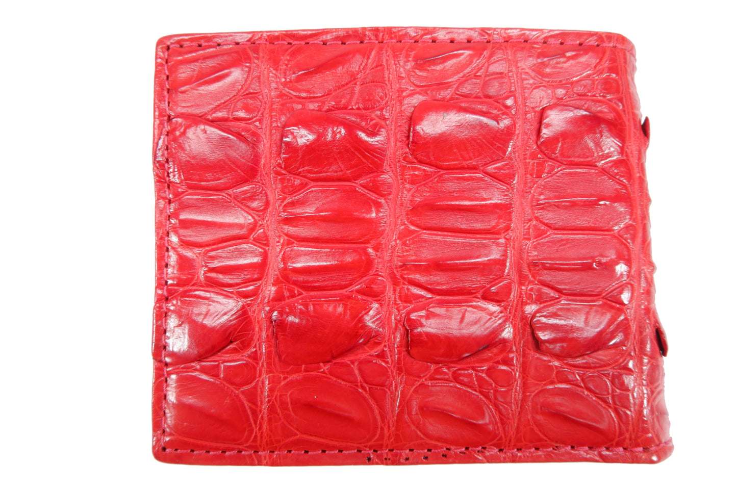 Genuine Crocodile Tail Skin Leather Bifold Wallet with Crocodile Skin Interior