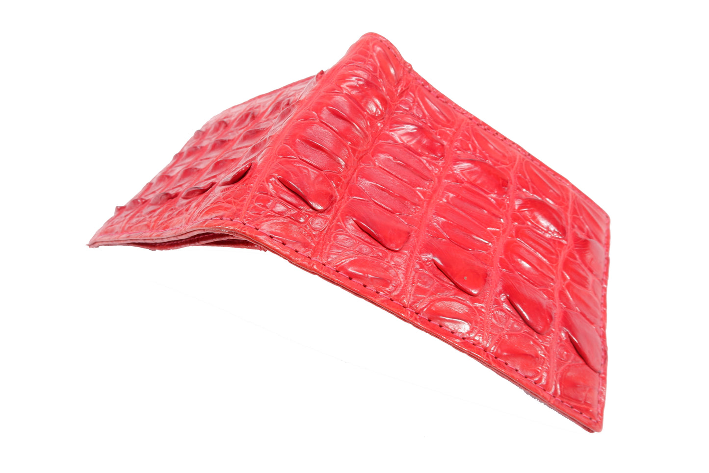 Genuine Crocodile Tail Skin Leather Bifold Wallet with Crocodile Skin Interior