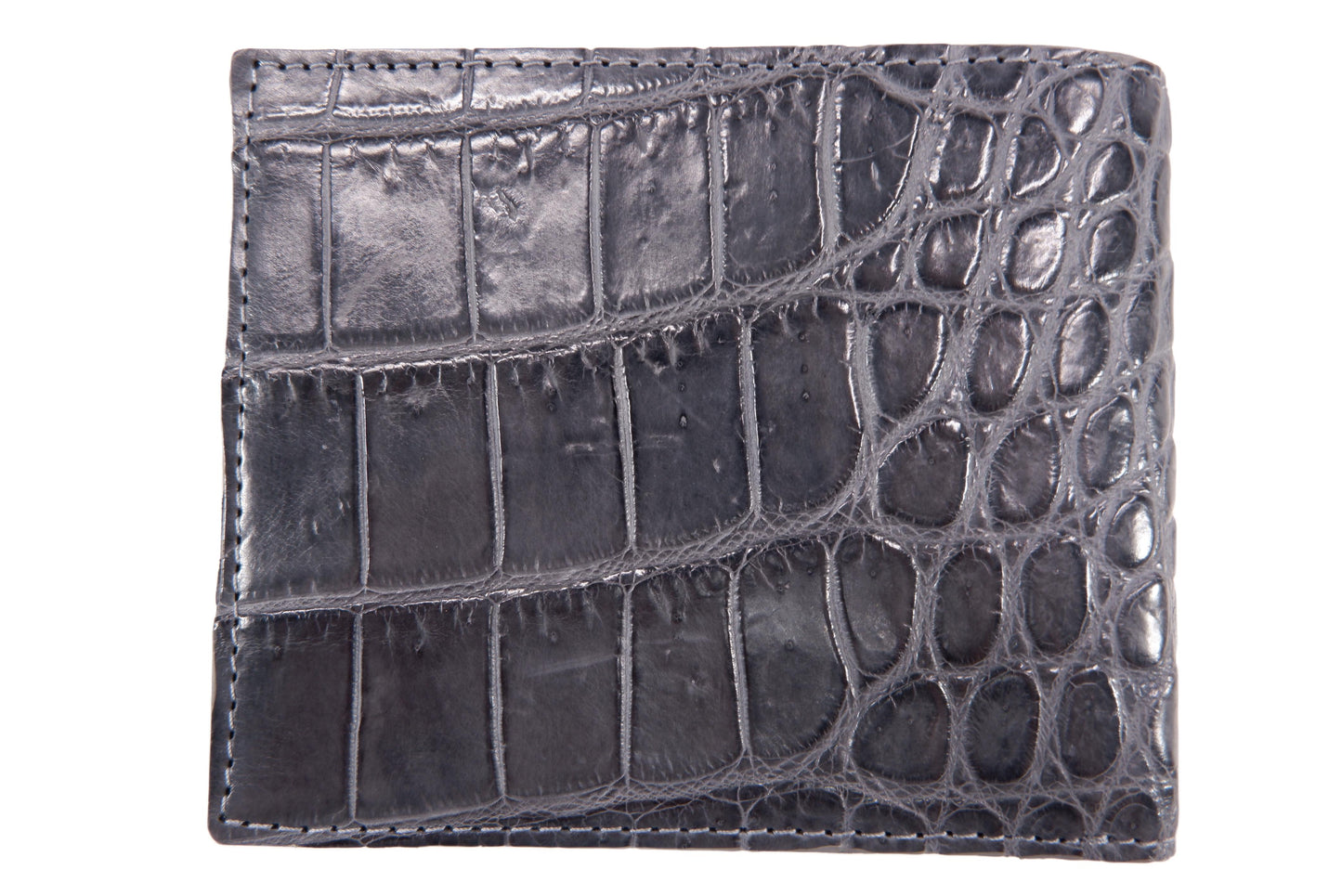 Genuine Crocodile Half Backbone Skin Leather Soft & Slim Bifold Wallet