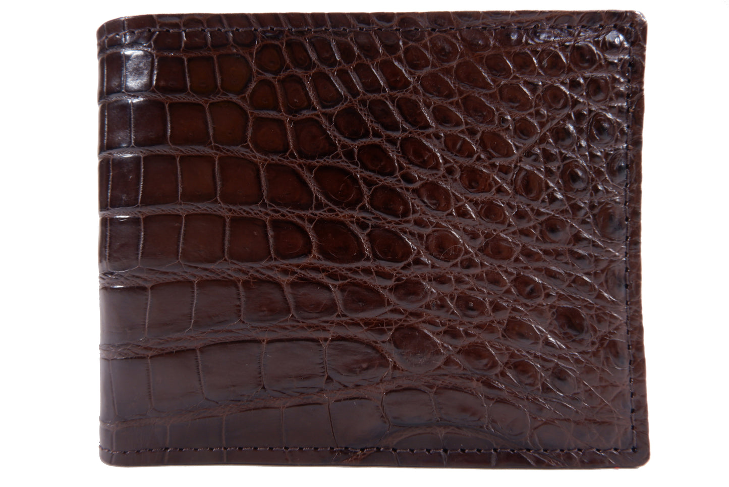 Genuine Crocodile Skin Leather Bifold Wallet with Crocodile Skin Interior
