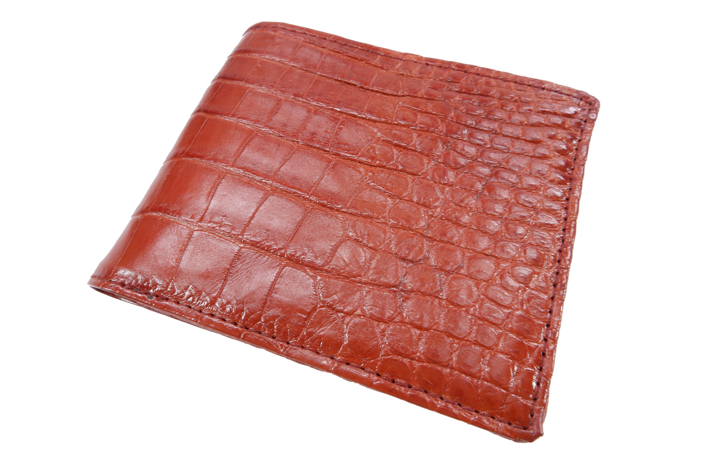 Genuine Crocodile Skin Leather Bifold Wallet with Crocodile Skin Interior