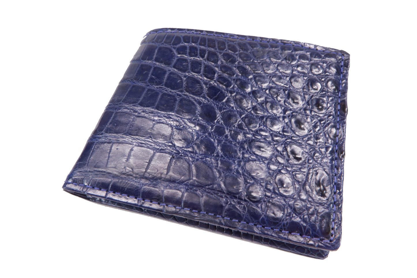 Genuine Crocodile Skin Leather Bifold Wallet with Crocodile Skin Interior