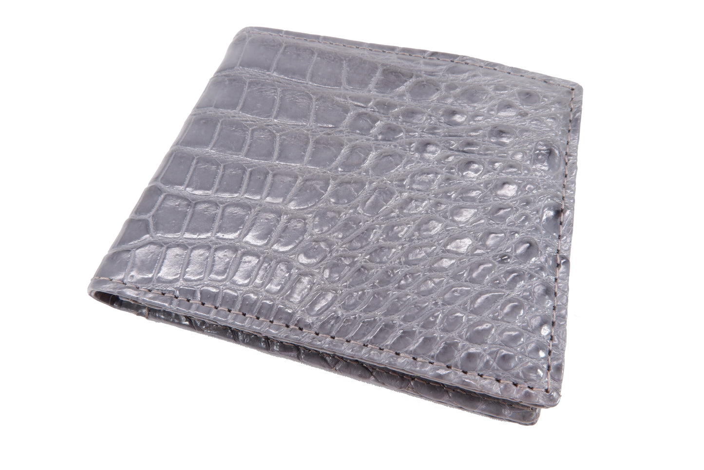 Genuine Crocodile Skin Leather Bifold Wallet with Crocodile Skin Interior