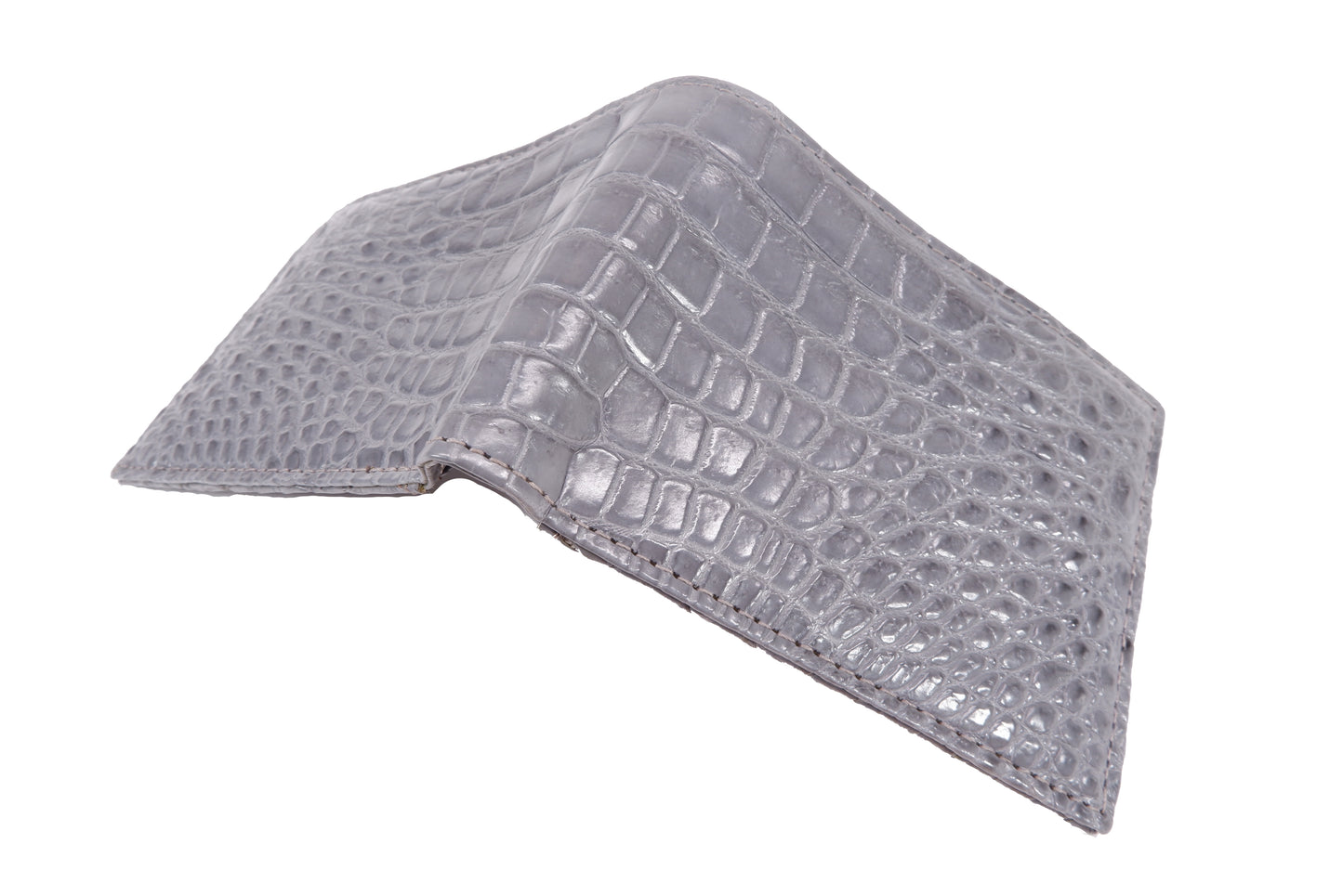 Genuine Crocodile Skin Leather Bifold Wallet with Crocodile Skin Interior