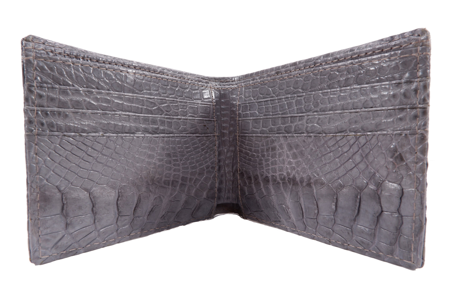 Genuine Crocodile Skin Leather Bifold Wallet with Crocodile Skin Interior