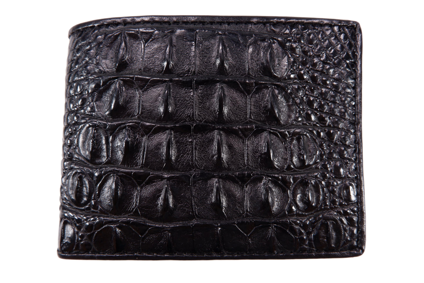 Genuine Crocodile Backbone Skin Leather Soft & Slim Bifold Wallet