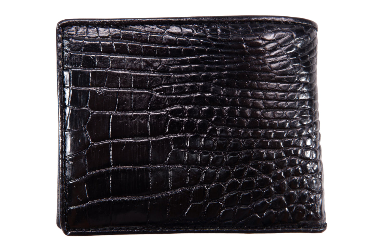 Genuine Crocodile Backbone Skin Leather Soft & Slim Bifold Wallet