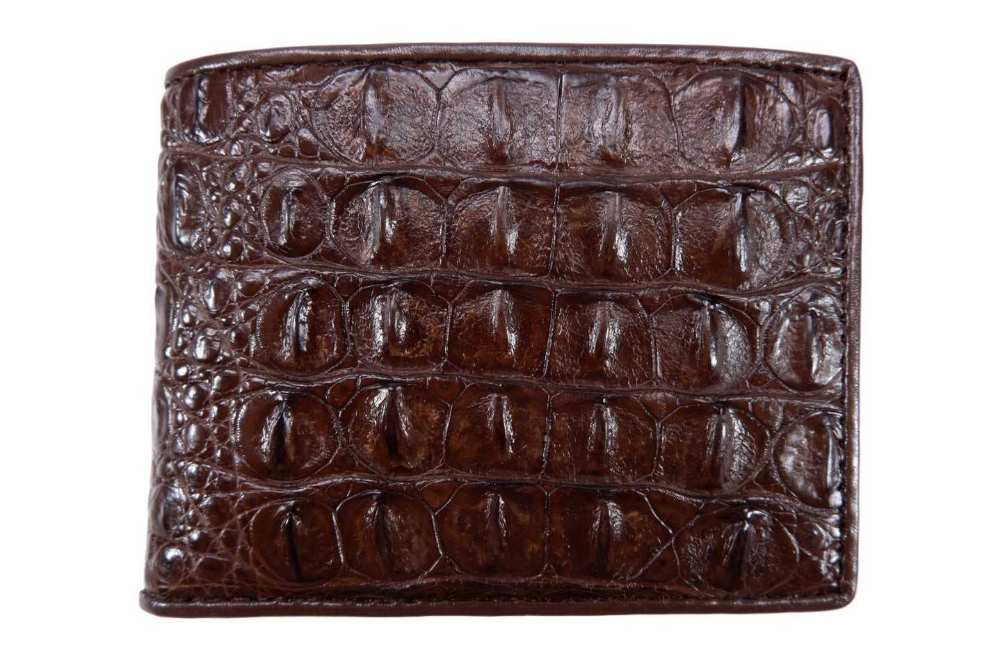 Genuine Crocodile Backbone Skin Leather Soft & Slim Bifold Wallet