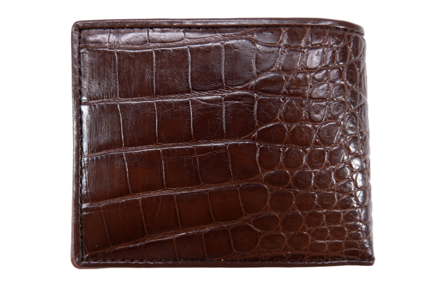 Genuine Crocodile Backbone Skin Leather Soft & Slim Bifold Wallet