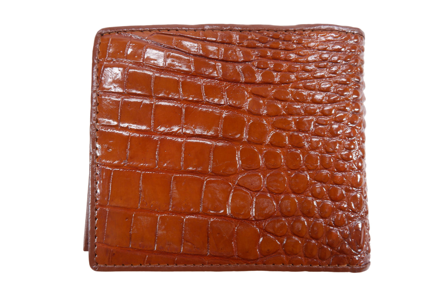 Genuine Crocodile Backbone Skin Leather Soft & Slim Bifold Wallet