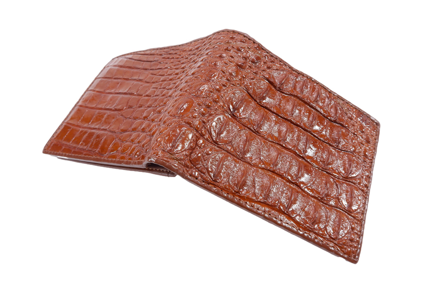 Genuine Crocodile Backbone Skin Leather Soft & Slim Bifold Wallet