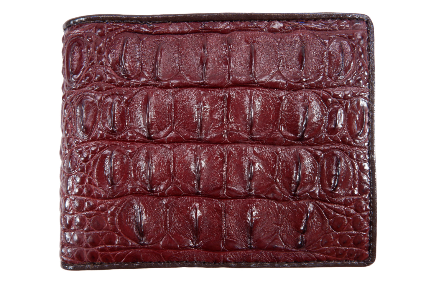 Genuine Crocodile Backbone Skin Leather Soft & Slim Bifold Wallet
