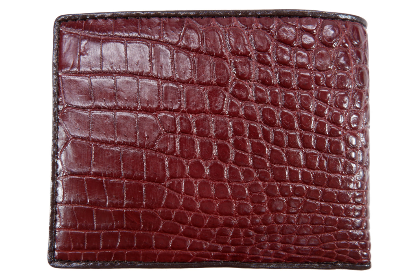 Genuine Crocodile Backbone Skin Leather Soft & Slim Bifold Wallet