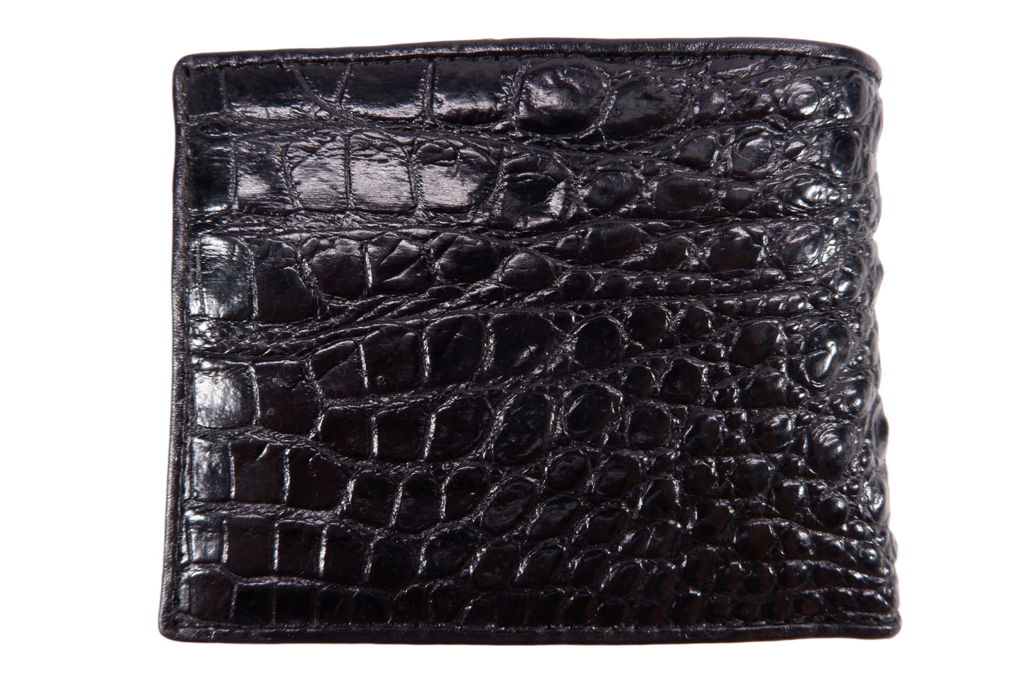 Genuine Crocodile Head Bump Skin Leather Men's Bifold Wallet