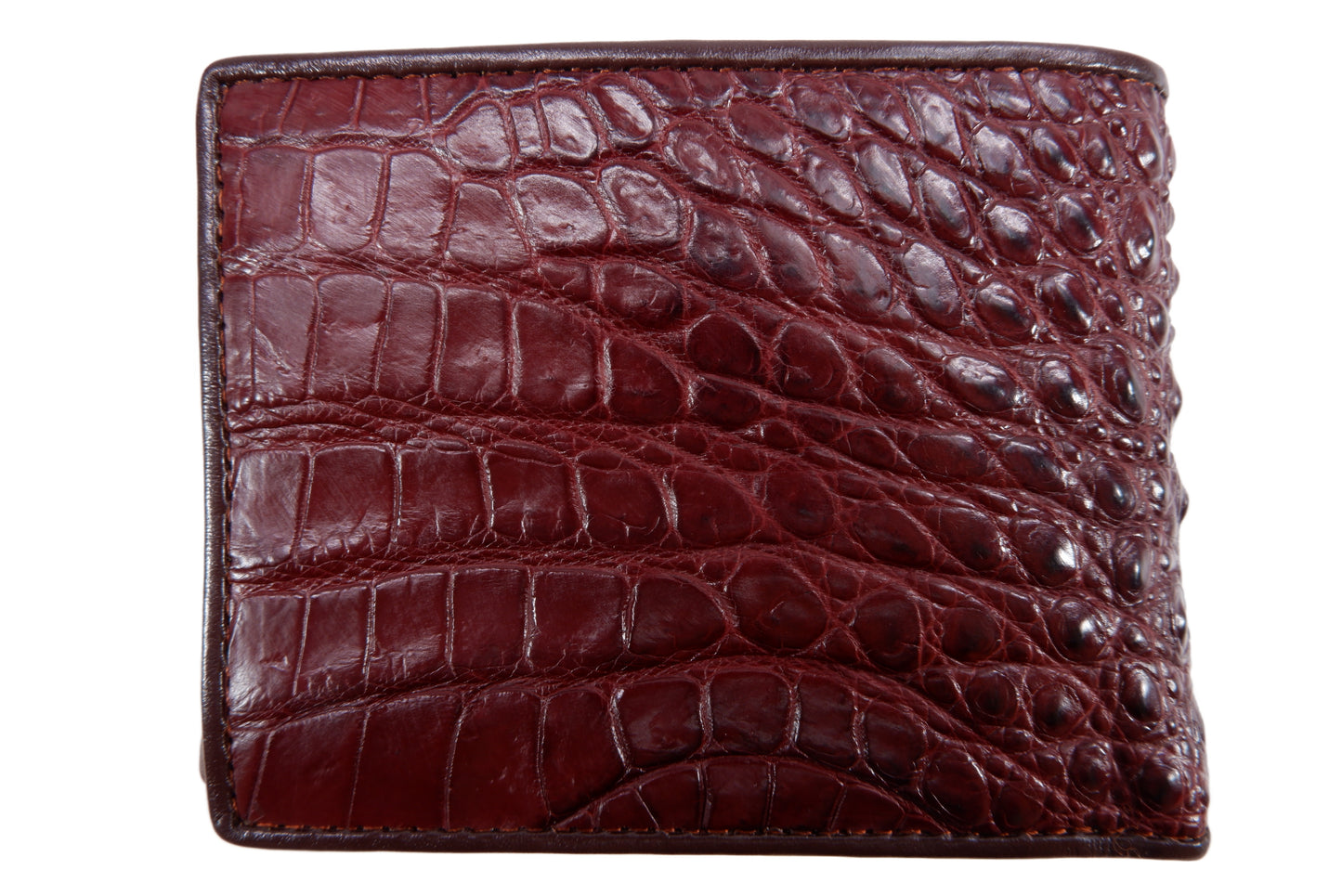 Genuine Crocodile Head Bump Skin Leather Men's Bifold Wallet