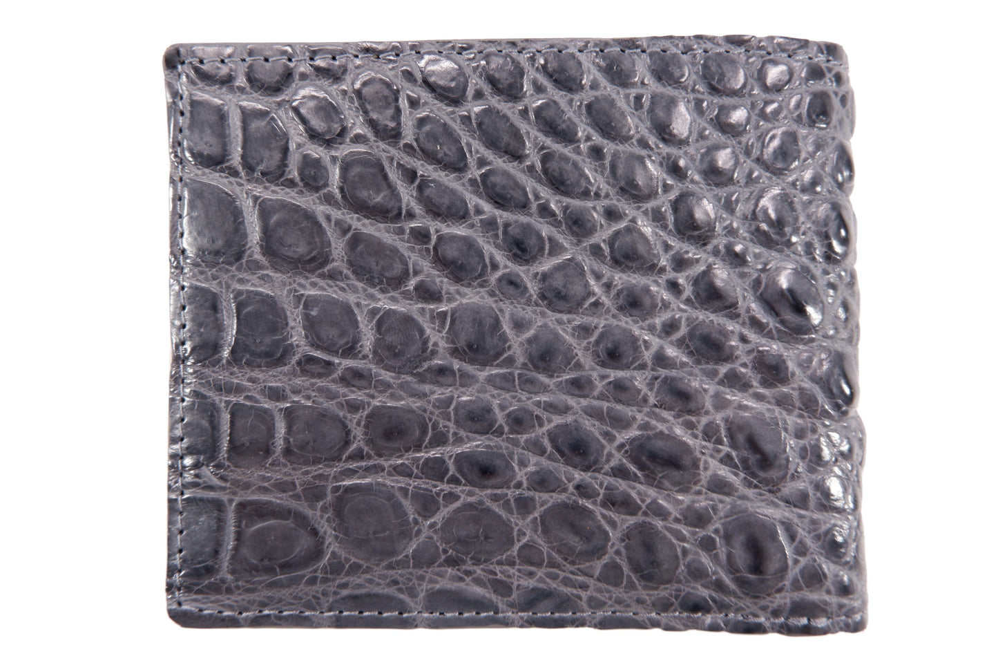Genuine Crocodile Head Bump Skin Leather Men's Bifold Wallet