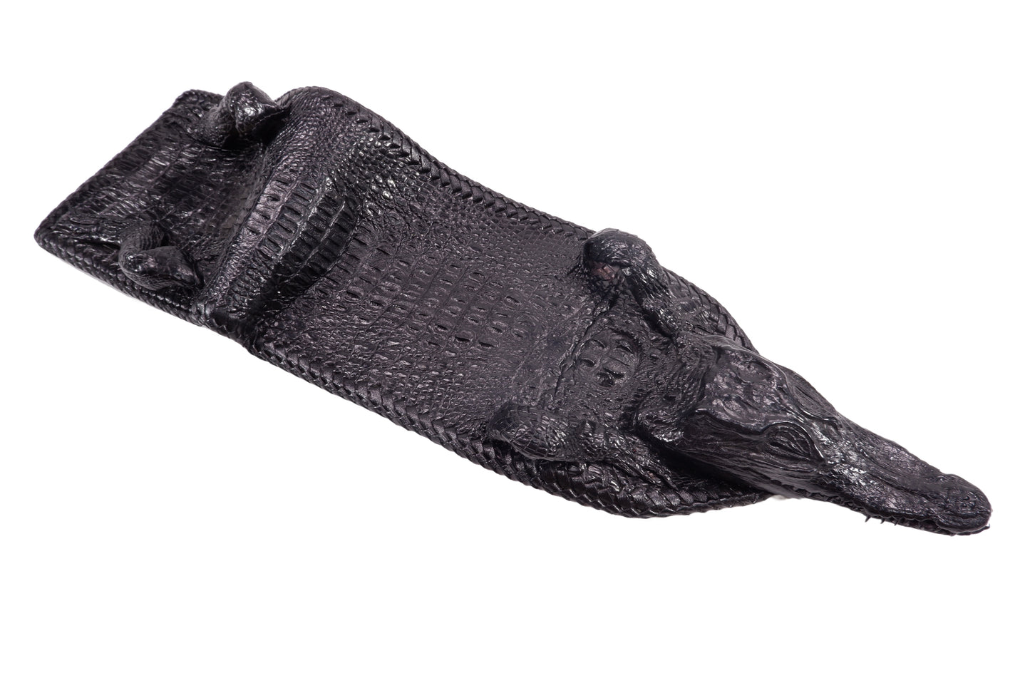 Genuine Crocodile Full Skin with Head Leather Handmade Bifold Wallet