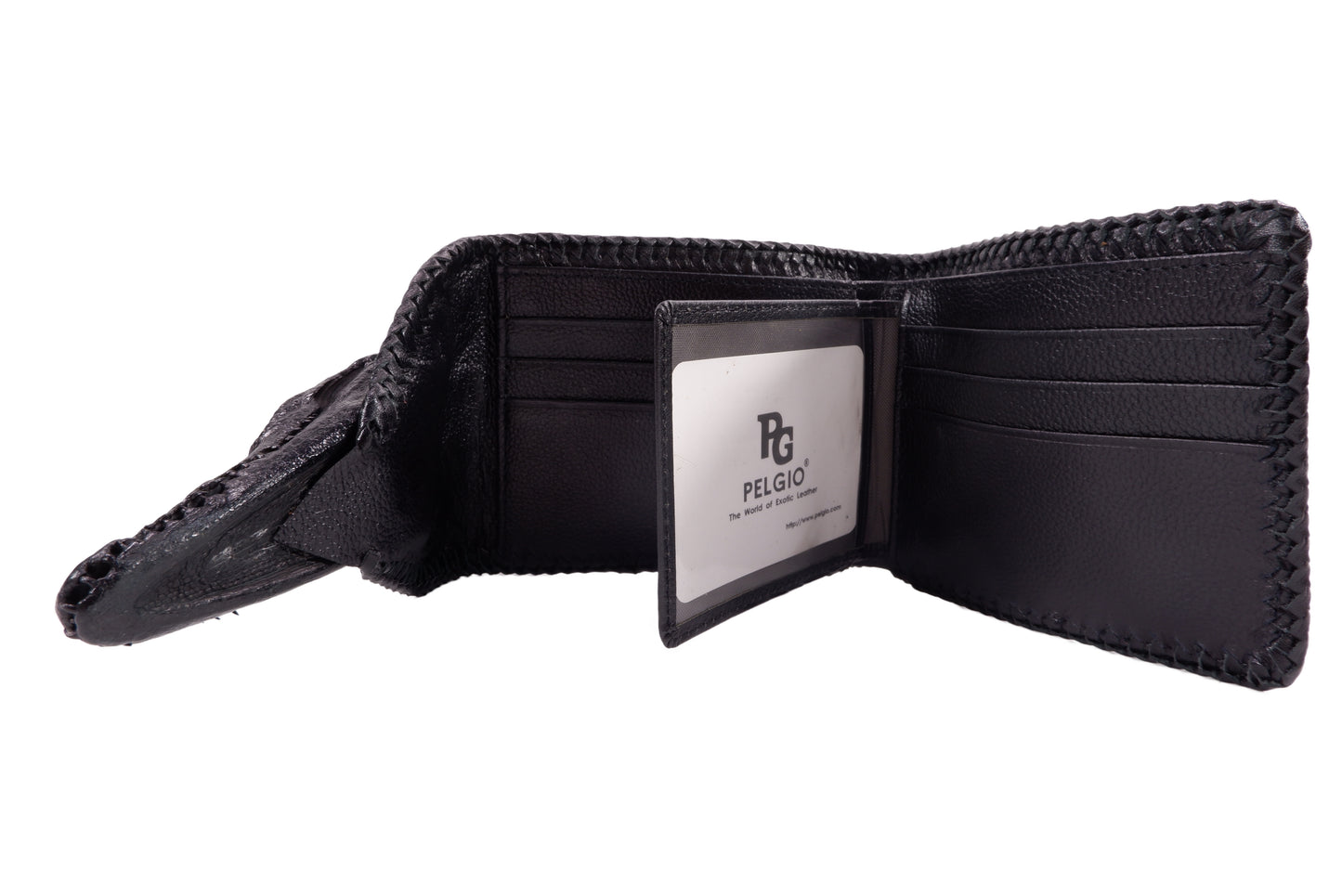 Genuine Crocodile Full Skin with Head Leather Handmade Bifold Wallet