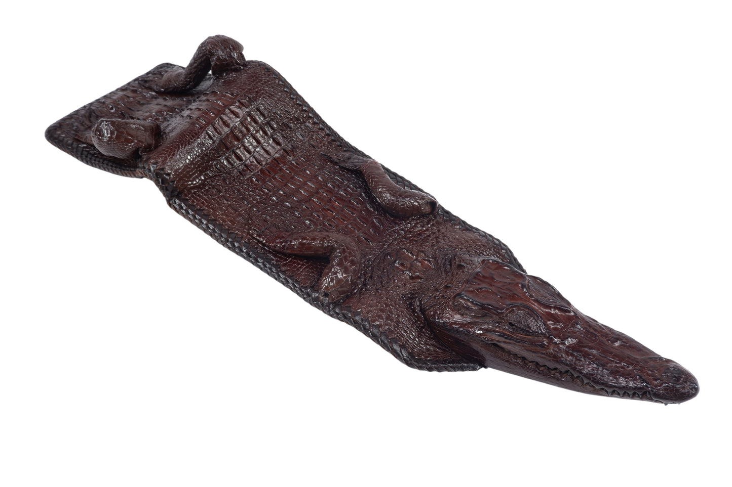 Genuine Crocodile Full Skin with Head Leather Handmade Bifold Wallet