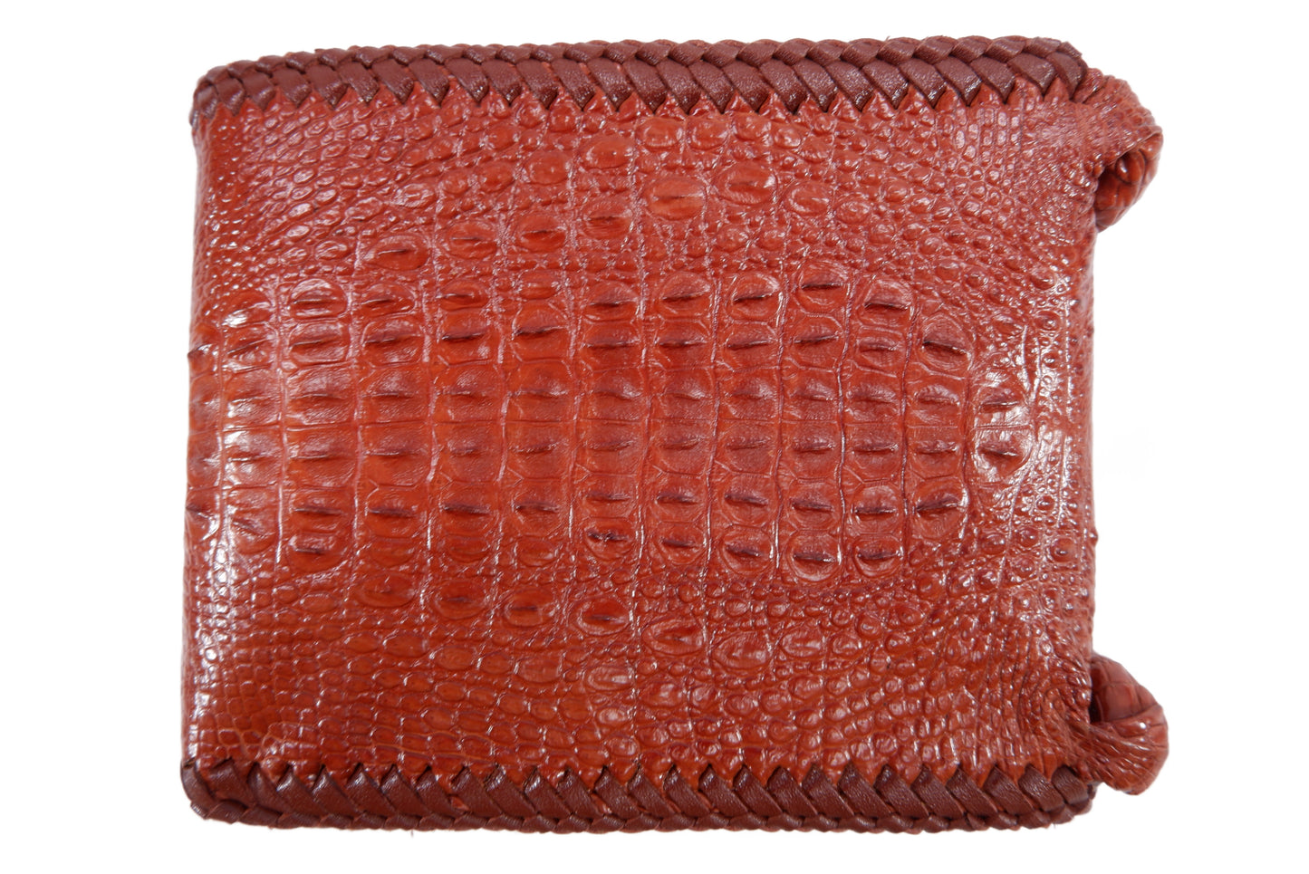 Genuine Crocodile Full Skin with Head Leather Handmade Bifold Wallet