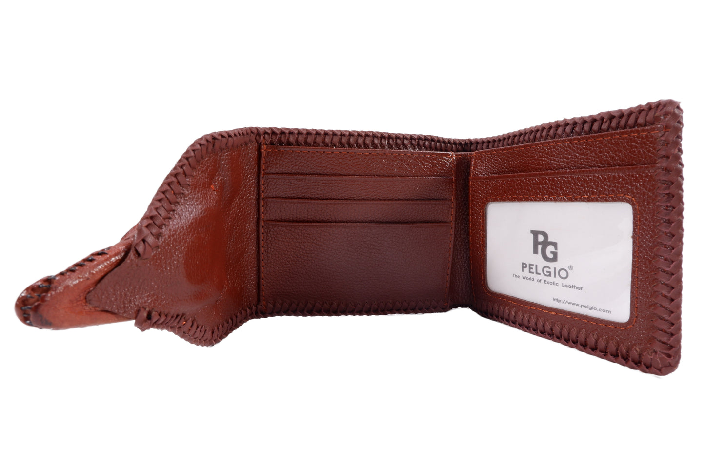 Genuine Crocodile Full Skin with Head Leather Handmade Bifold Wallet