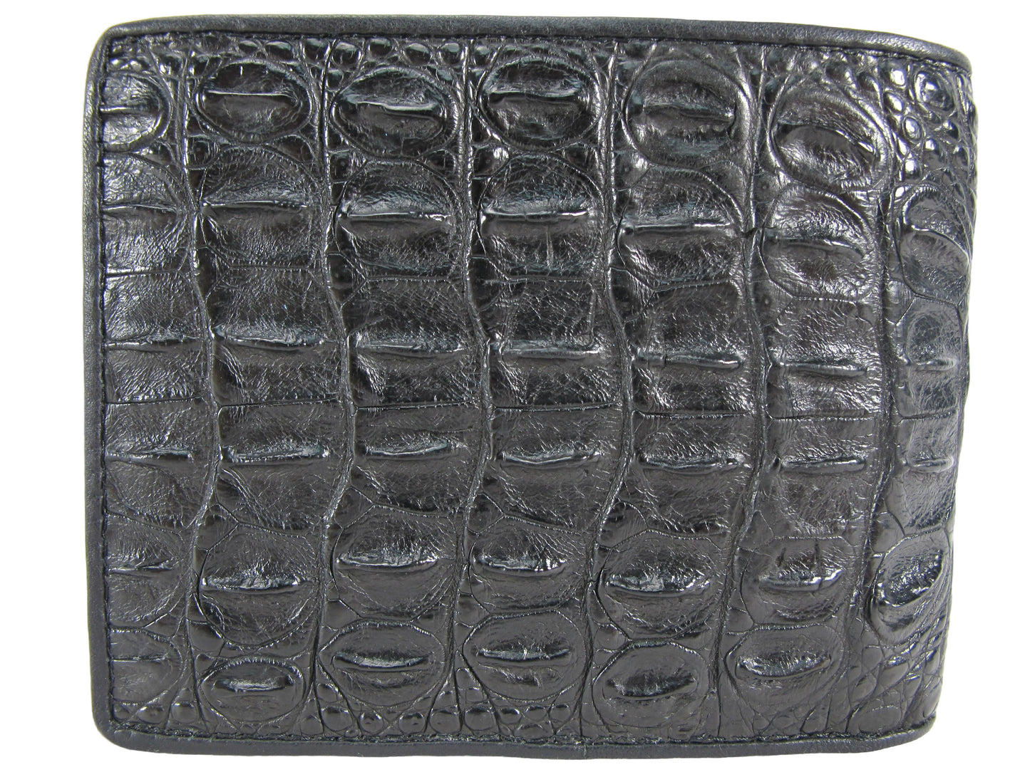 Genuine Crocodile Head Bump Skin Leather Bifold Wallet