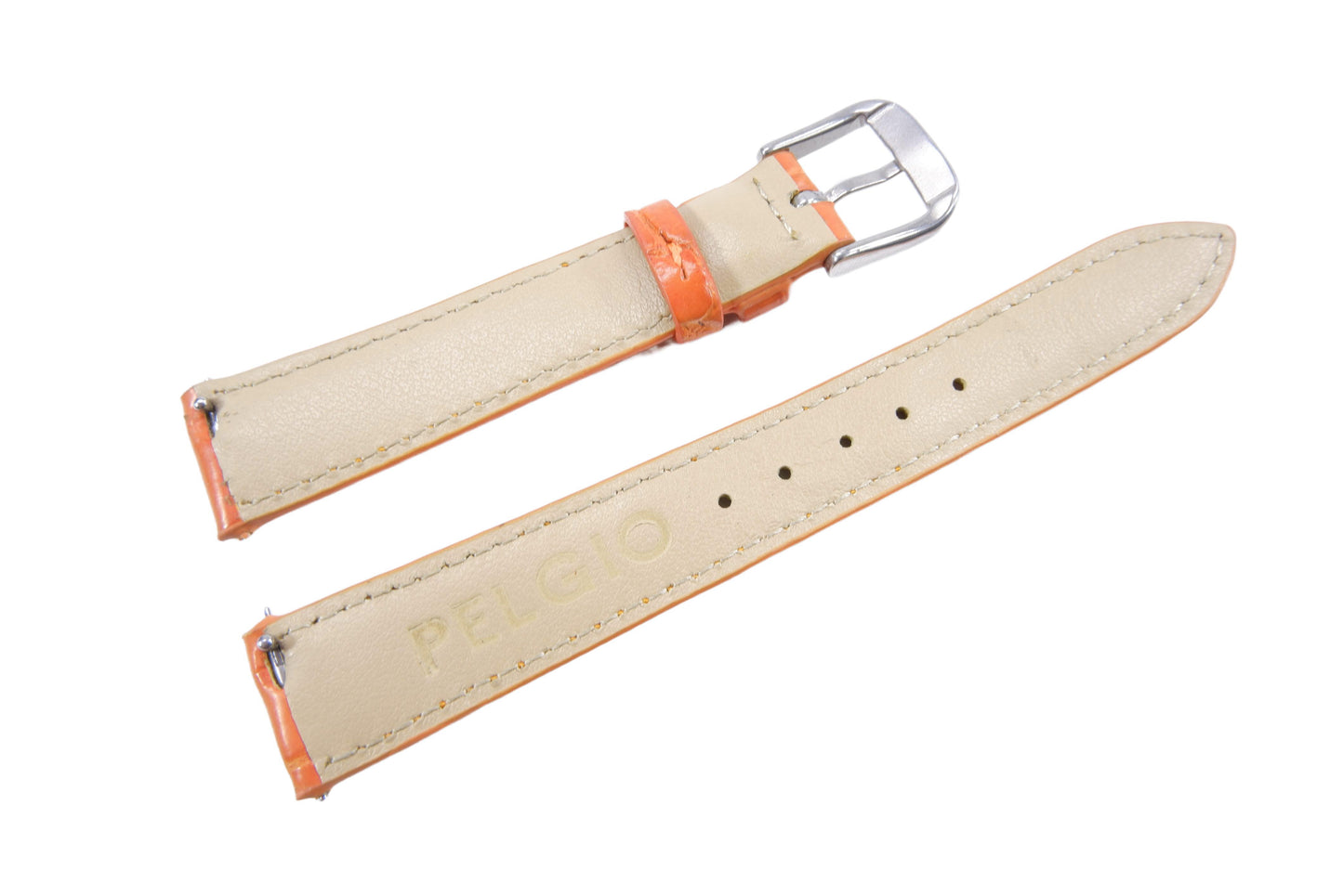 Genuine Crocodile Belly Skin Leather Quick Release Watch Strap Orange Band with Buckle