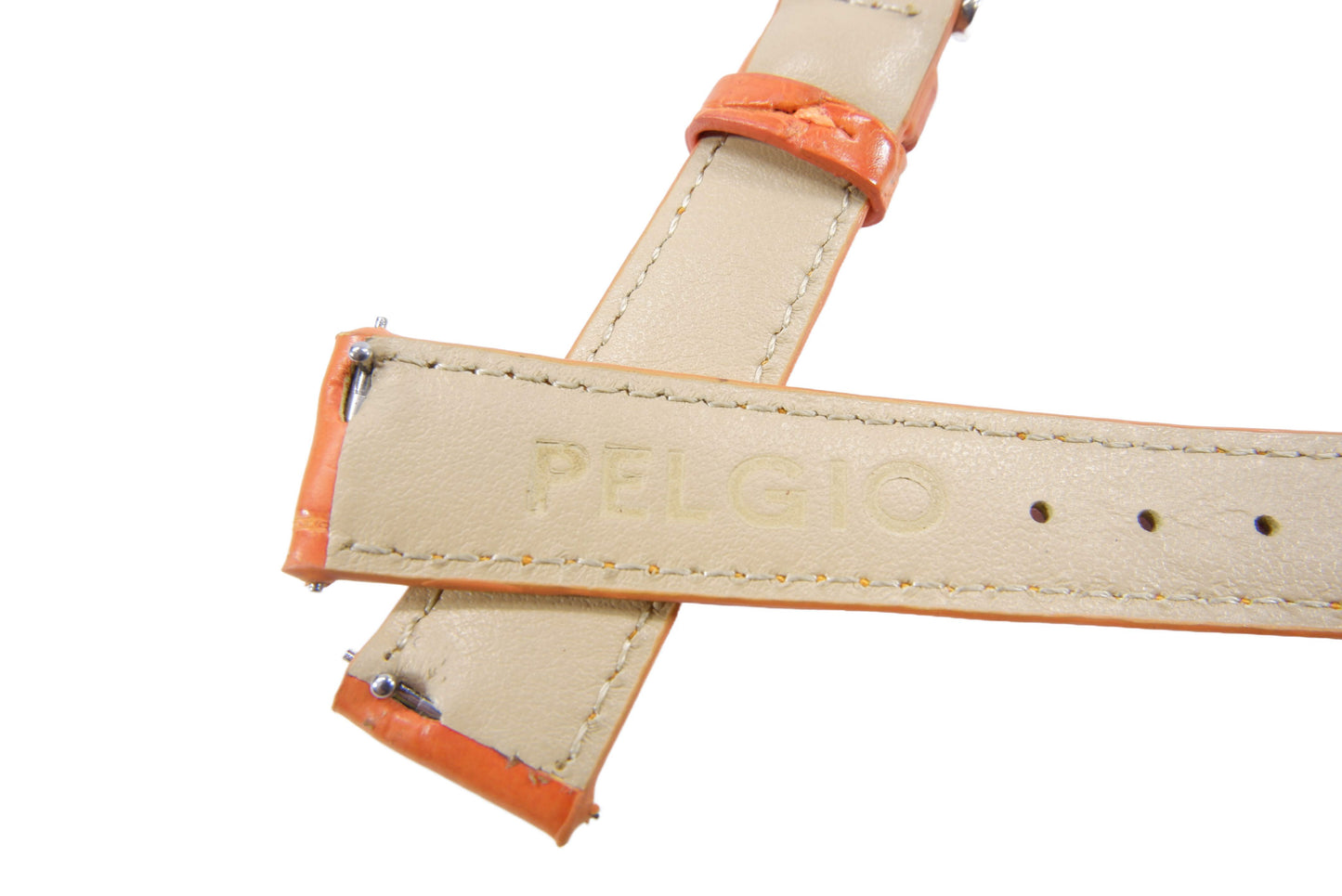 Genuine Crocodile Belly Skin Leather Quick Release Watch Strap Orange Band with Buckle