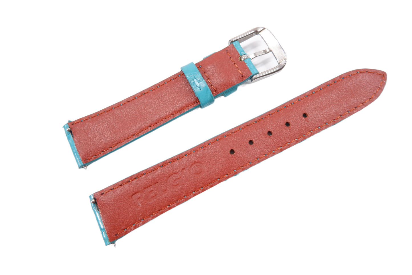 Genuine Crocodile Belly Skin Leather Quick Release Watch Strap Blue Band with Buckle