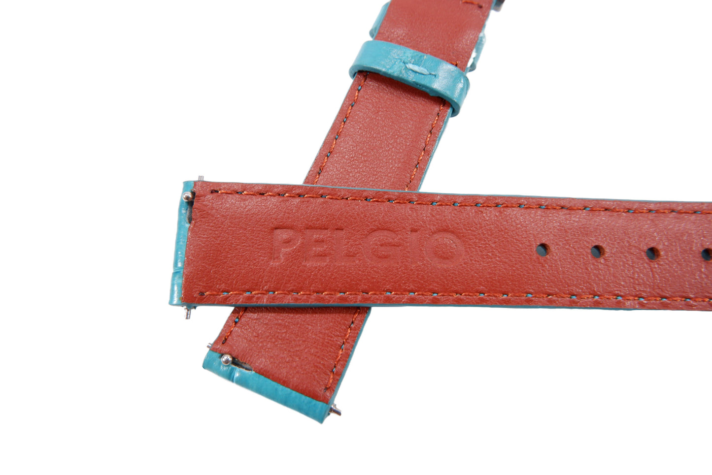 Genuine Crocodile Belly Skin Leather Quick Release Watch Strap Blue Band with Buckle