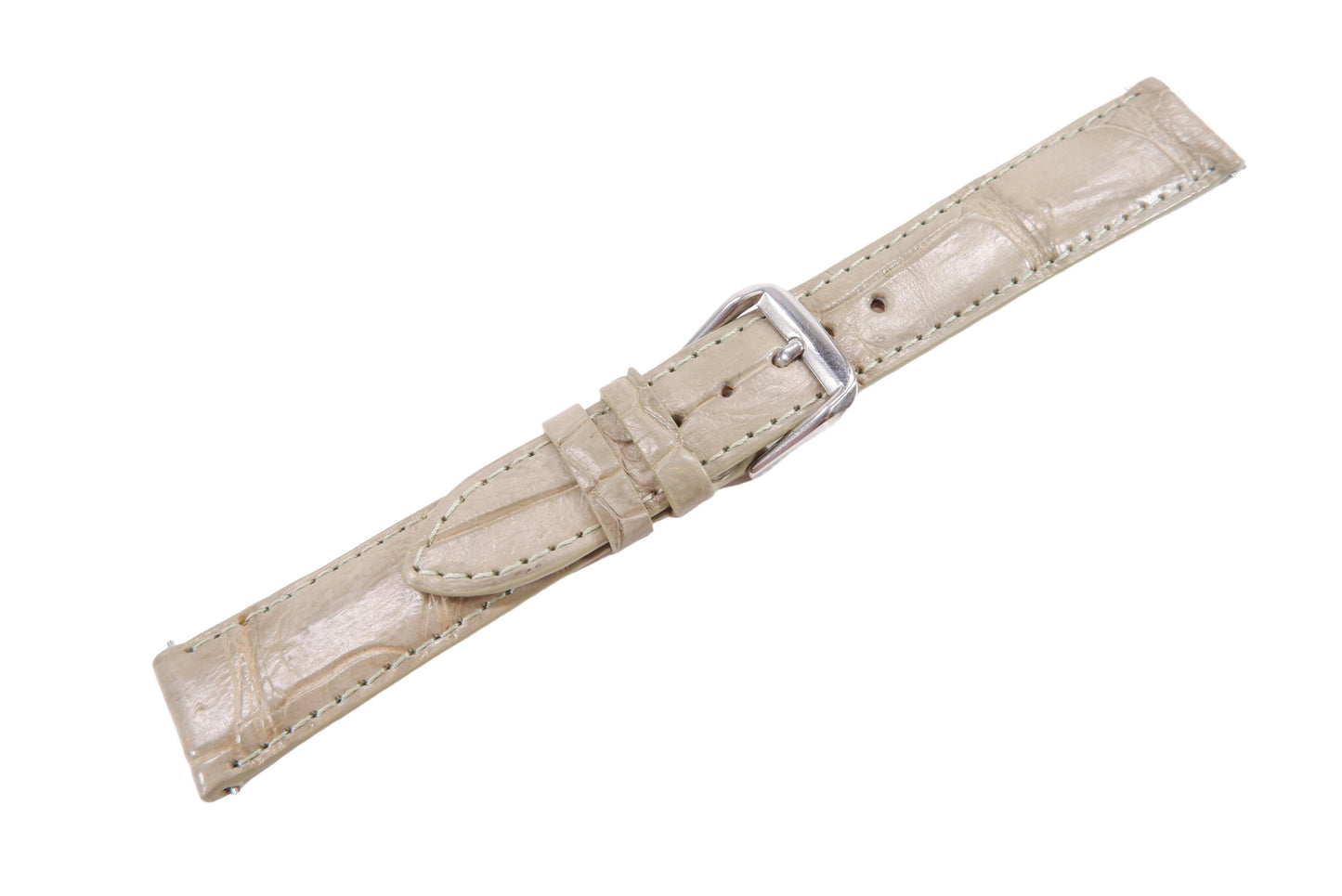 Genuine Crocodile Belly Skin Leather Quick Release Watch Strap Grey Band with Buckle