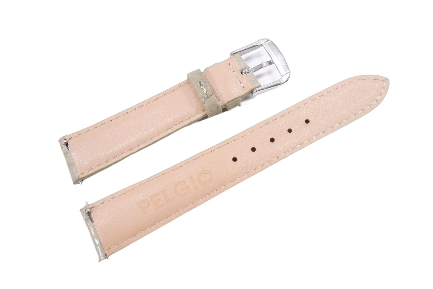 Genuine Crocodile Belly Skin Leather Quick Release Watch Strap Grey Band with Buckle