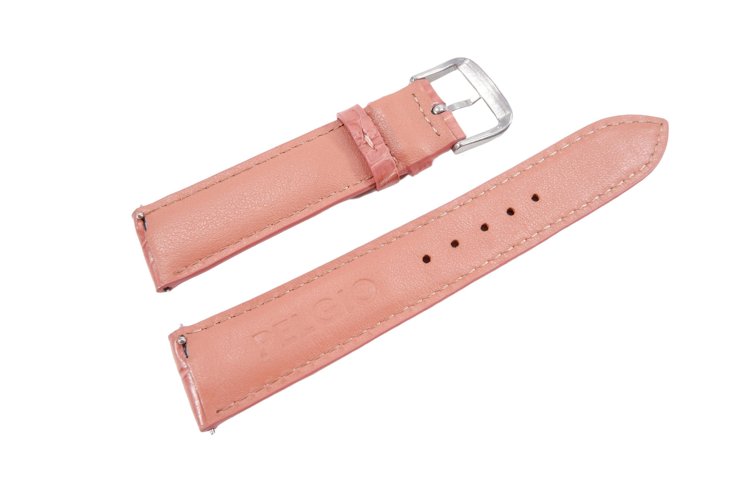 Genuine Crocodile Belly Skin Leather Quick Release Watch Strap Pink Band with Buckle