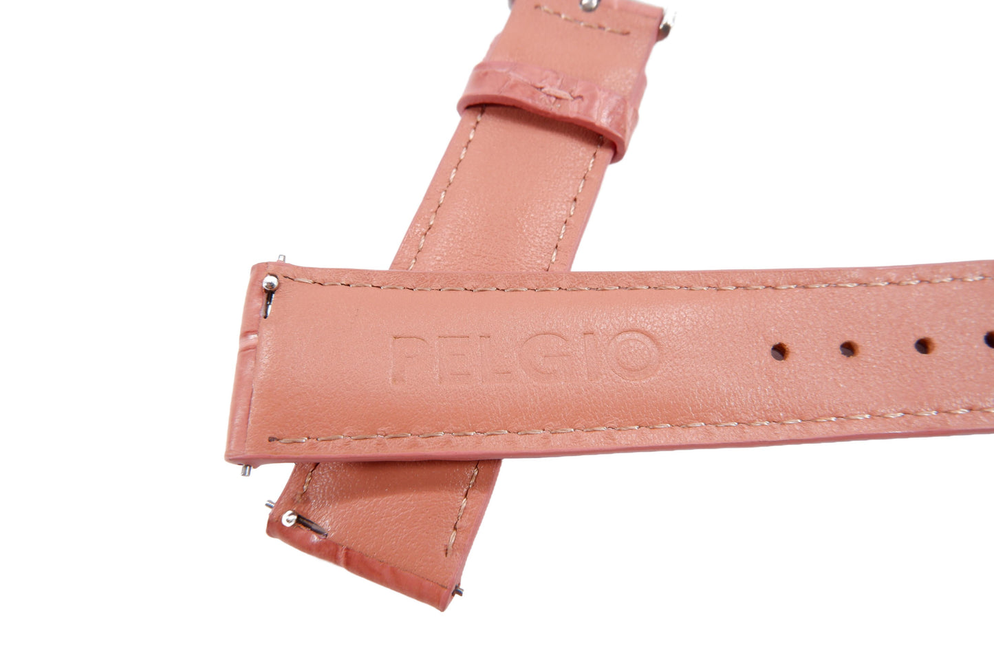 Genuine Crocodile Belly Skin Leather Quick Release Watch Strap Pink Band with Buckle